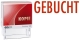 Stempel 20L "GEBUCHT" - 38 x 14 mm, selbstfärbend, rot, 1-zeilig, Kunststoff