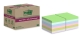 Haftnotiz Super Sticky 100% Recycling Notes - 76 x 76 mm, sortiert, 12x 70 Blatt