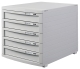 Schubladenbox CONTUR - A4/B4/C4, 5 geschlossene Schubladen, lichtgrau