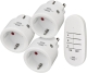 Funkschalt-Set Comfort-Line Mini 3+1, 3er Funksteckdosen Set (Innenbereich, mit Handsender und erhöhtem Berührungsschutz)