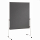 Moderationstafel ECO - 120 x 150 cm, grau/Filz, mit Rollen