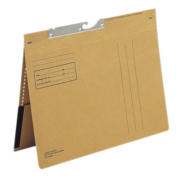 Leitz ALPHA Hängehefter Für Kaufmännische Heftung - Mit Tasche, Aus Natronkarton (A4, Naturbraun)