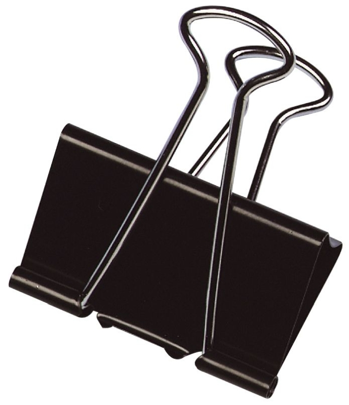 Foldback Klammer klein schwarz, B 19 mm, 40 Stück