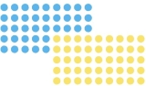 Moderationsklebepunkt, Kreis, 19 mm, blau und gelb, 500 Stück je Farbe