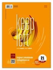 Collegeblock LIN21 für Linkshänder, A4, 80 Blatt, 70g/m², liniert