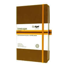 Notizbuch Linescape ca. A5 176 S. Hardcover kariert 80 g/m² braun
