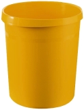 Papierkorb GRIP - 18 Liter, rund, 2 Griffmulden, extra stabil, gelb