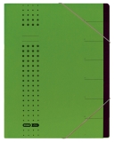 Ordnungsmappe chic - 7 Fächer, A4, Karton (RC), 450 g/qm, grün