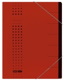 Ordnungsmappe chic - 7 Fächer, A4, Karton (RC), 450 g/qm, rot