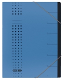 Ordnungsmappe chic - 7 Fächer, A4, Karton (RC), 450 g/qm, blau