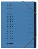 Ordnungsmappe chic - 12 Fächer, A4, Karton (RC), 450 g/qm, blau