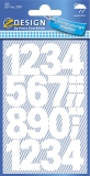 3787 Zahlen-Etiketten - 0-9, 25 mm, weiß, selbstklebend, wetterfest, 28 Etiketten