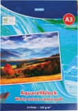 Aquarellblock - A3, 185 g/qm, 24 Blatt