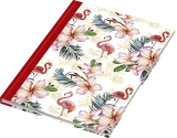 Notizbuch Flamingo rot - A5, Pünktchenlineatur, 96 Blatt