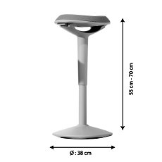 Bürohocker ERGO BOOST, höhenverstellbar, weiß-grau