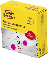 3854 Markierungspunkte - Ø 19 mm, Spender mit 250 Etiketten, magenta