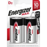 Batterie Max Mono D 1,5V, weiß/rot, 2 Stück
