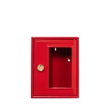 Notschlüsselschrank - Hakenleiste für 1 Schlüssel, rot, mit Hammer