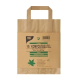 Kompostbeutel - 10 L, Papier mit Henkel, braun, bedruckt