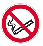 Rauchen verboten ISO 7010, Folie selbstklebend, Ø 10 cm