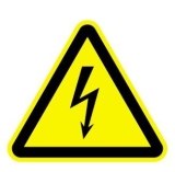 Warnung vor elektrischer Spannung ISO 7010, Folie selbstklebend, 10 cm Seitenlänge