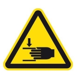 Warnung vor Handverletzungen ISO 7010, Folie selbstklebend, 10 cm Seitenlänge