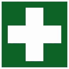 Erste Hilfe, ISO 7010, Folie, 100x100 mm