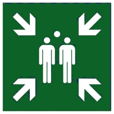 Sammelstelle, ISO 7010, Alu, 600x600 mm