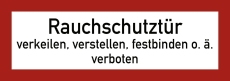 Rauchschutztür verkeilen...verboten, Folie, 210x74 mm