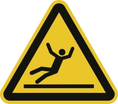 Warnung vor Rutschgefahr nach ISO 7010, Folie, 100 mm SL