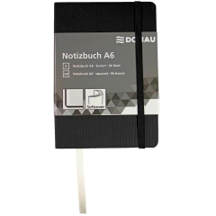 Notizbuch - A6, kariert, 192 Seiten, schwarz