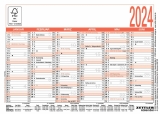 Tafelkalender - A6 quer, 6 Monate / 1 Seite, Karton