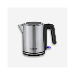 Wasserkocher, 1 Liter, Edelstahl, silber/schwarz