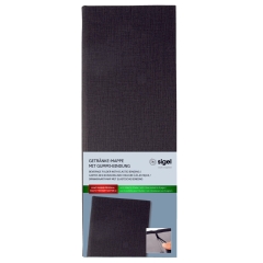 Getränkemappe, 1/2 A4, Gummi-Bindung, anthrazit