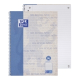 Collegeblock Recycling - A4+, 80 Blatt, liniert Rand links, blau