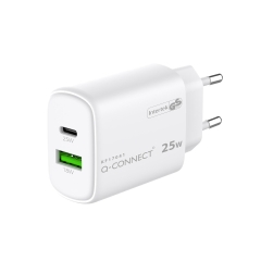 GaN-Ladegerät 25W, 1x USB-A und 1x USB-c, weiß