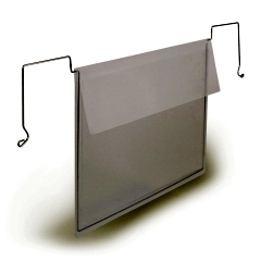 Drahtbügeltasche mit Klappe, A5 quer, 50 Stück, transparent