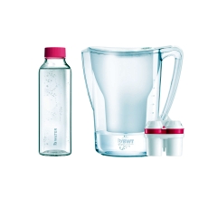 Tischwasserfilter AQUALIZER Home 2,6l + 1x Magnesium Mineralizer + Glasflasche