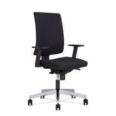 Bürostuhl Navigo, 2D-Armlehnen, Polster-Rückenlehne, sitztiefenverstellbar, schwarz