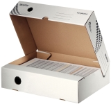 6134 Archivbox easyboxx - A4, 80 mm, Wellpappe (RC), breite Öffnung, Klappdeckel, weiß