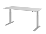 Hammerbacher Schreibtisch T-Fuß elektrisch - 180 x 80 x 70-120 cm, höhenverstellbar, grau/silber