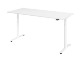 Hammerbacher Schreibtisch T-Fuß elektrisch - 180 x 80 x 63-167 cm, höhenverstellbar, weiß/silber