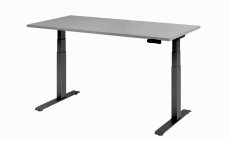 Hammerbacher Schreibtisch C-Fuß elektrisch - 160 x 80 x 64-129 cm, höhenverstellbar, grau/silber, Montageservice