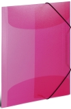 19505 Gummizugmappe - A4, PP transluzent, pink