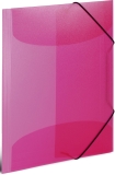 19517 Gummizugmappe - A3, PP transluzent, pink