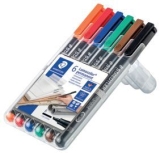 Feinschreiber Universalstift Lumocolor® - permanent, B, 6 Farben
