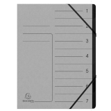 Ordnungsmappe - 7 Fächer, A4, Colorspan-Karton, grau