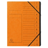 Ordnungsmappe - 12 Fächer, A4, Colorspan-Karton, orange