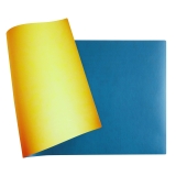 BEE BLUE Schreibunterlage - 80 x 40 cm, türkis/safran, einrollbar, doppelseitig nutzbar