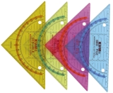 Geometrie-Dreieck - 16 cm, 4fach-Lochung, sortiert